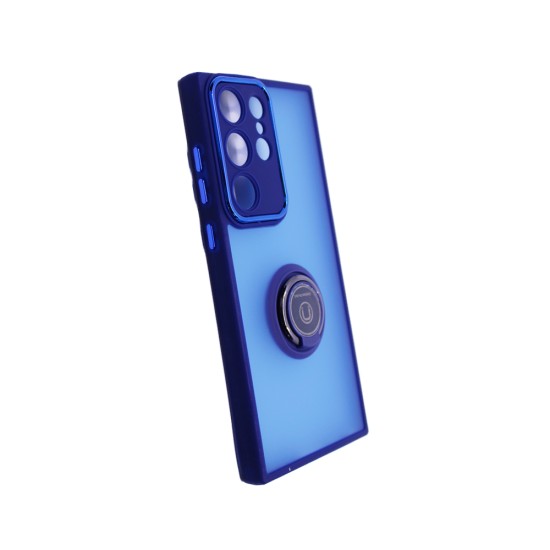 Case with Support Ring for Samsung Galaxy S23 Ultra Smoked Blue